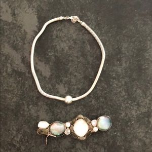 Sterling silver Moonstone bracelet & choker